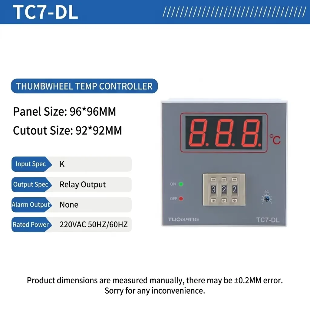 TUOBANG TC7 Series 48x48mm Temperature Control Thermostat Digital Double Output PID Control IP43 Rated OEM/ODM Customizable