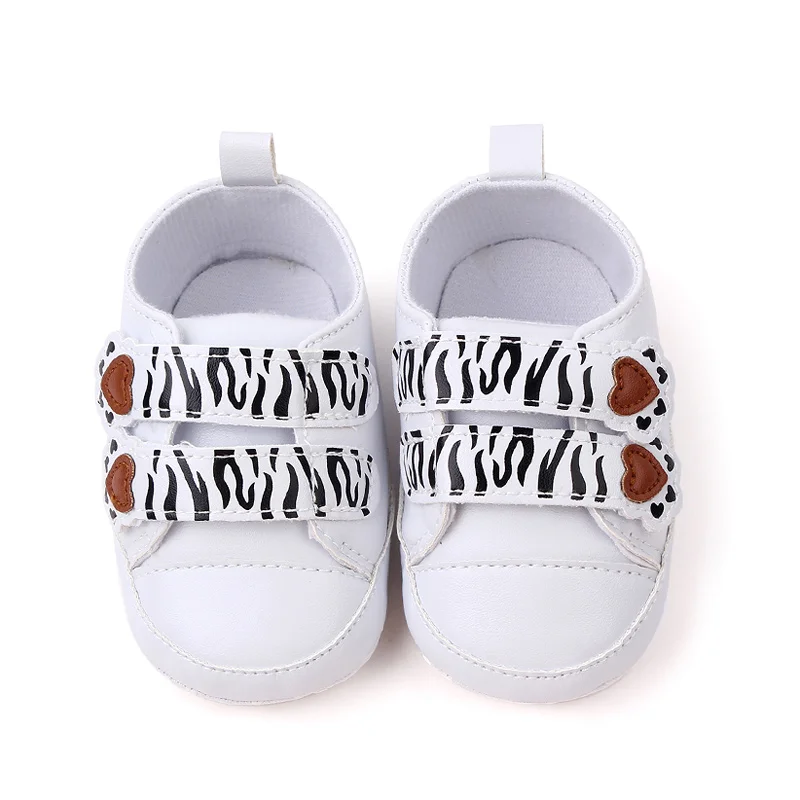 New Arrival Cute Foot Printing Hook&loop Soft PU Leather Baby Casual Boy Shoes Prewalker Shoes manufacture