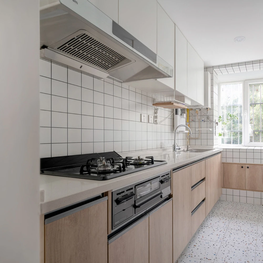 American Style MDF Kitchen Organizer Cabinets Pull Out Sliding Durable Lacquer Kitchen Interior Furniture