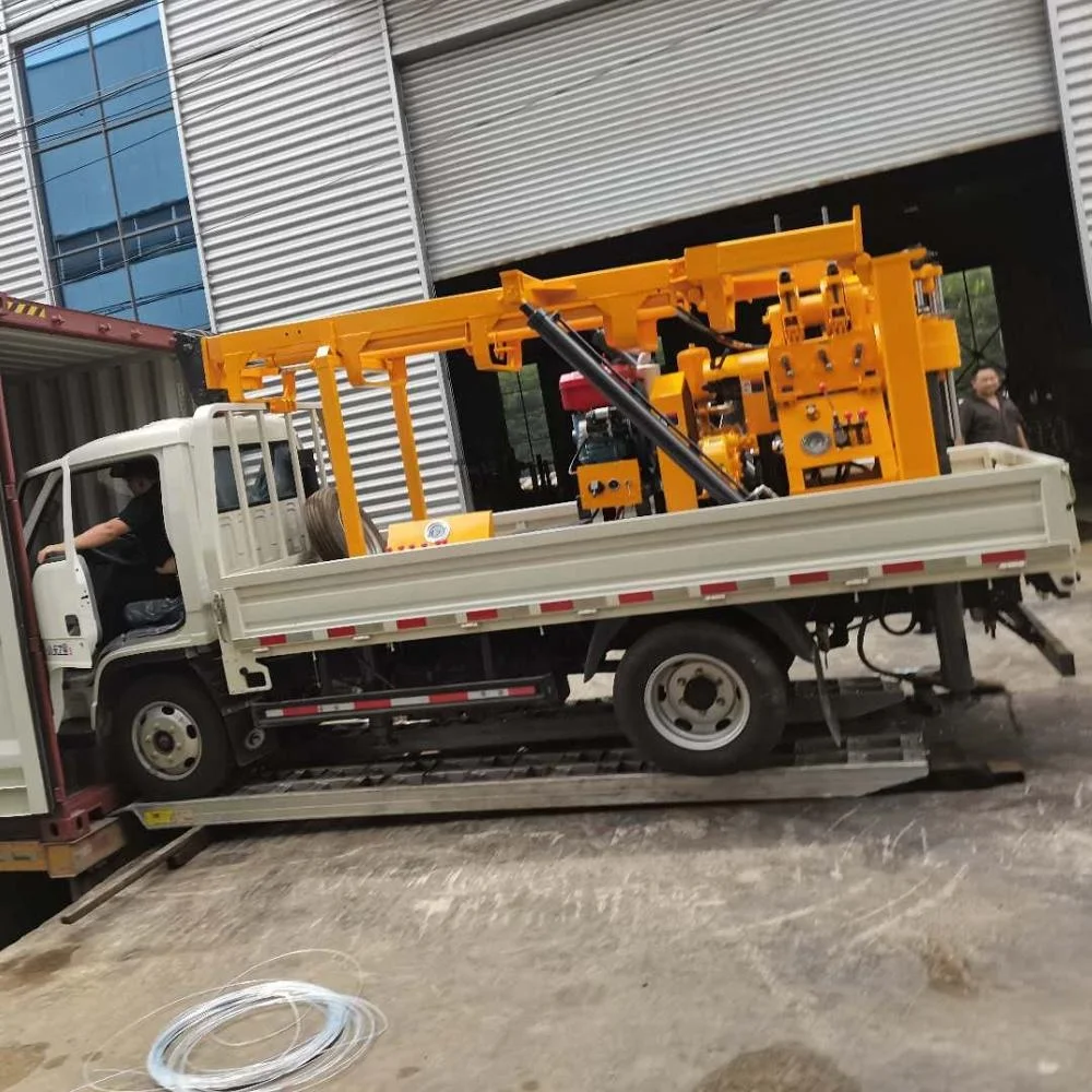 
 Truck mounted deep borehole water well drilling rig
