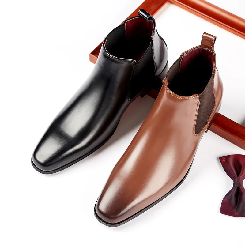 Sh12464a Mens High Neck Leather Boots Fashion Office Wear Shoes Dress Shoes  2025 for Men