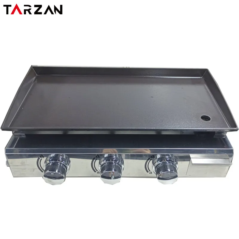 Restaurant Kitchen Equipment Burners Gas Griddle Teppanyaki Grill Flat  Top Griddle Fried Steak Outdoor Camping Griddle