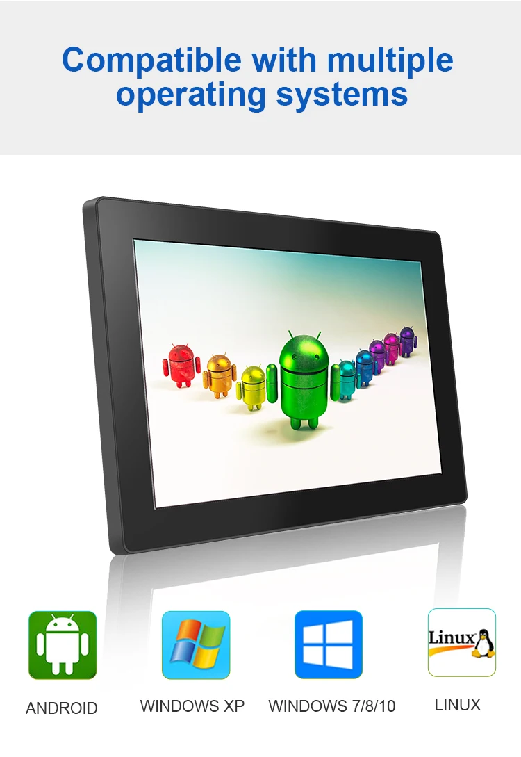 10.1 Inch IP65 Pure Flat Industrial Capacitive Android All-in-One PC with RK3288 CPU 2G RAM 16G EMCC AMD Processor