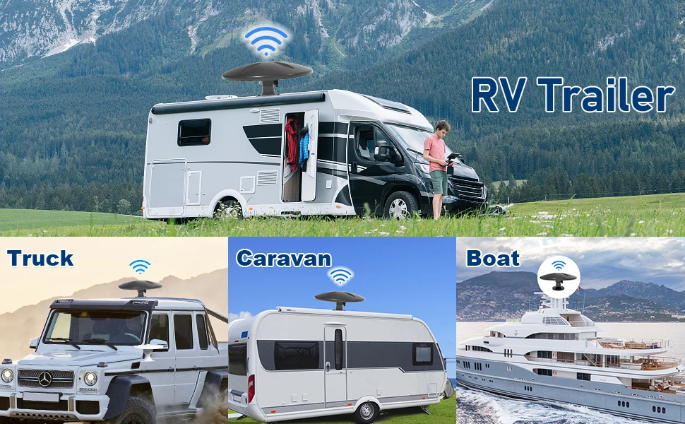 Long Range UHF 4K Car Trailer Truck Caravan Boat TV Antennas