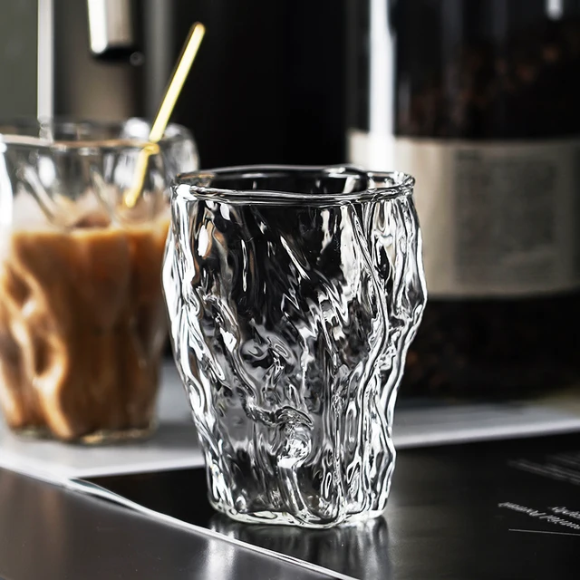 NEW INS Style Thick Glass Liquor Cup Breakfast Milk Tea Coffee Juice Cola Cup Wine Glasses Bar Party Restaurant Drinkware Sets