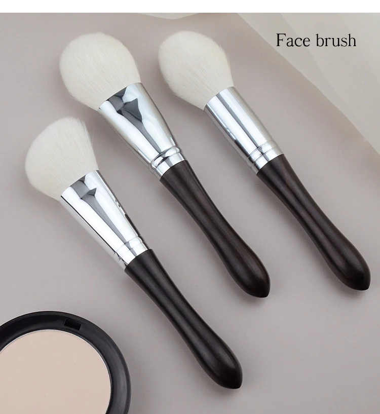 5/19pcs Professional Ebony Handle Natural Hair Makeup Brushes Xgf Goat