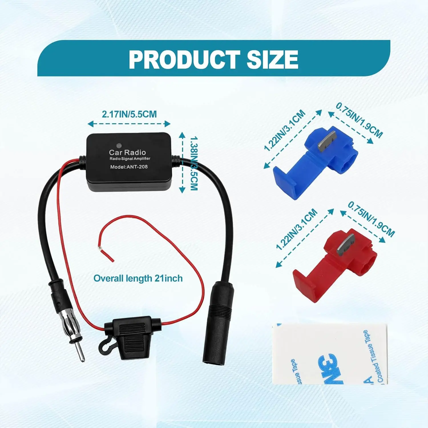 Kontec Car Radio FM DAB+ Digital Signal Amplifier with Antenna Bracket Installation