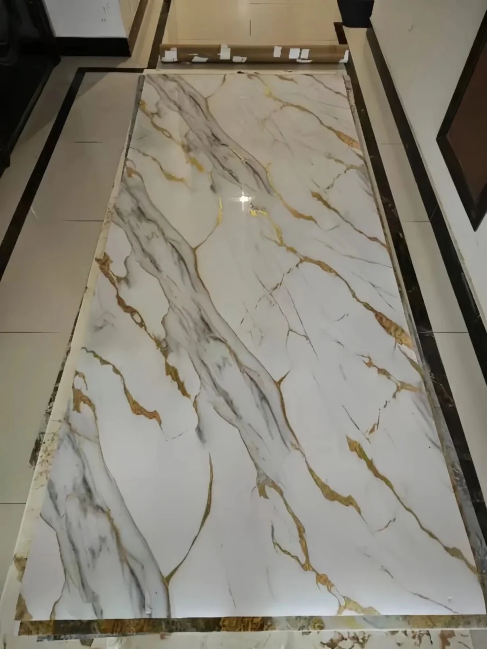 Marble Texture High Gloss Series Interior Wall Paper Wall Covering Ceiling Luxury Sticker Home Decor Foam Self Adhesive Tile