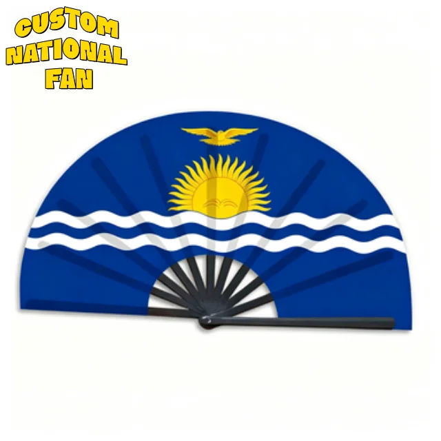 Individuell bedruckte Fächer mit Kiribati-Flagge – Großhandel für Karneval, Hochzeiten, Festivals, Partys, Reisebüros und Werbegeschenke_voghion.com