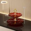 Double-layer fruit platter - transparent red