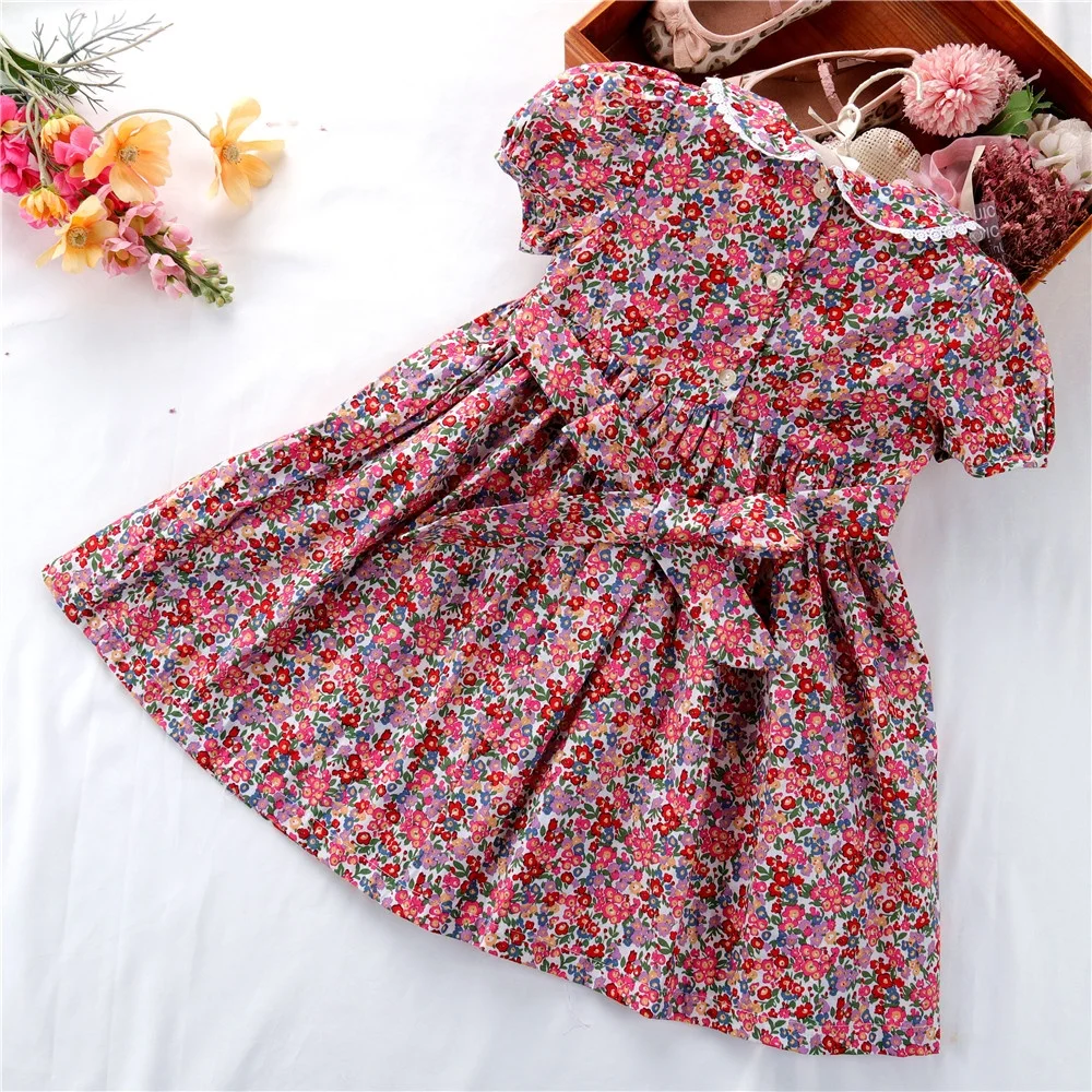 Summer Wholesale Kids Hand Made Girls Smocked Dresses for Baby