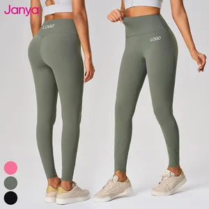 Janya Custom Logo Sports Wear Slim Fit Butt Lift Compression Running Fitness Pants Elastic High Waist Yoga Leggings for Women