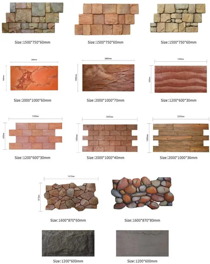 FPC Pillar Panel Stone Column Wraps Decorative Artificial 3D Faux PU Rock Veneer Stone Wall Panels