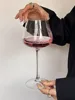 Flat glow red wine glass