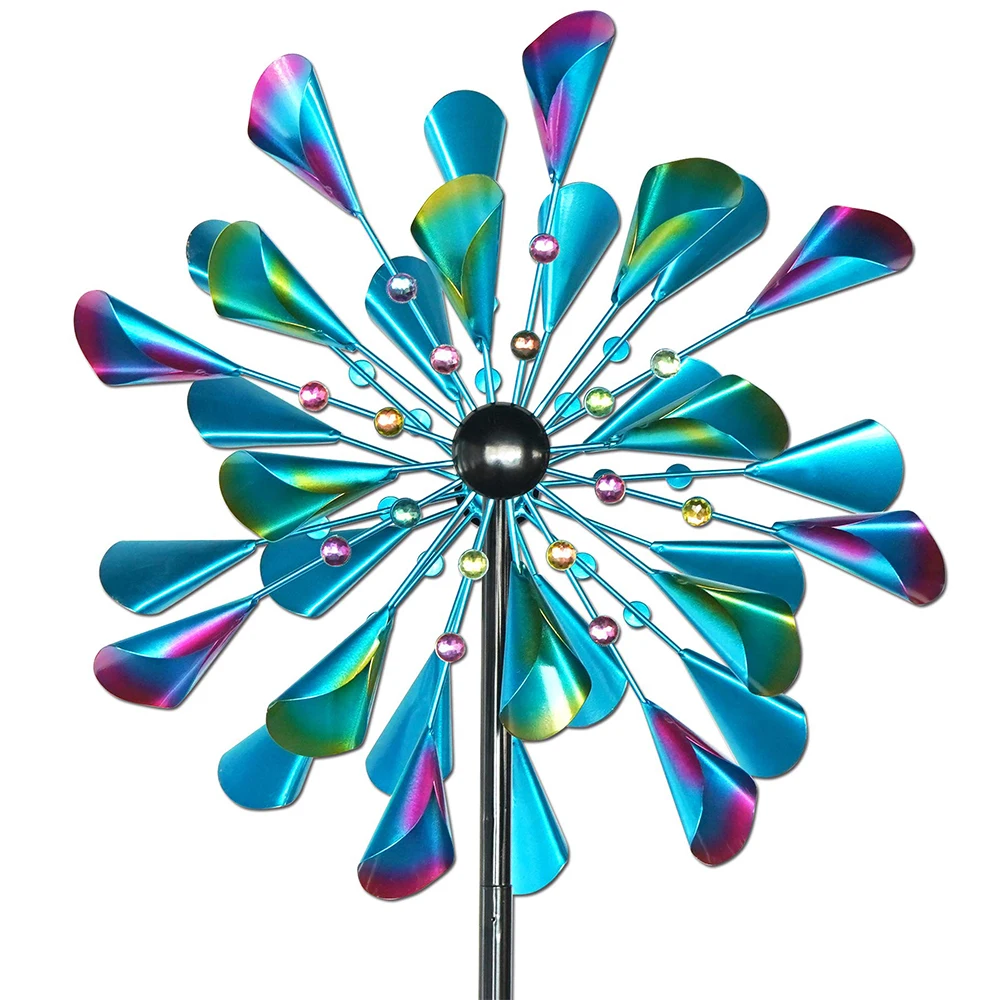 Large Kinetic Double Metal spinner with Stake