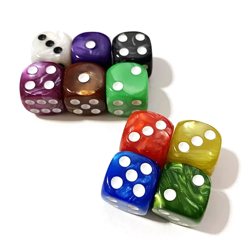 Wholesale Printing Logo Multicolor Round Corner 6 Sided Dice Set Precision Backgammon Dice for Game