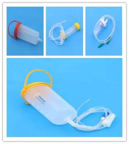 Single Use Medical Enteral Feeding Gravity Bottle with Large 600ml Parenteral Nutrition Bottle Tube Set