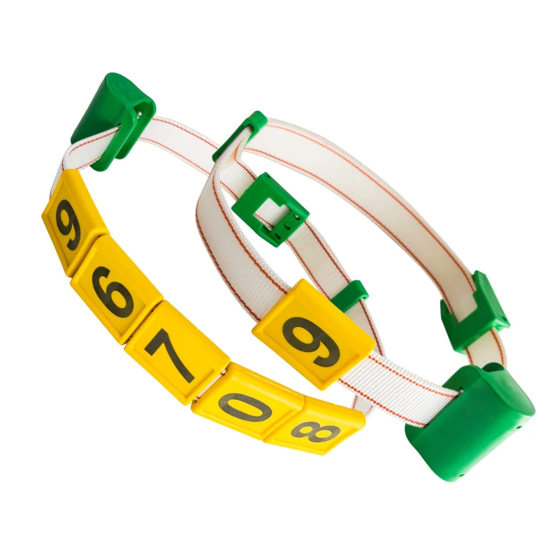 BLUEWORTH nouveau collier ajustable en plastique pour vache ou bovin, sangle de cou avec plaques numérotées 0~9 gravées au laser (10 pièces)
