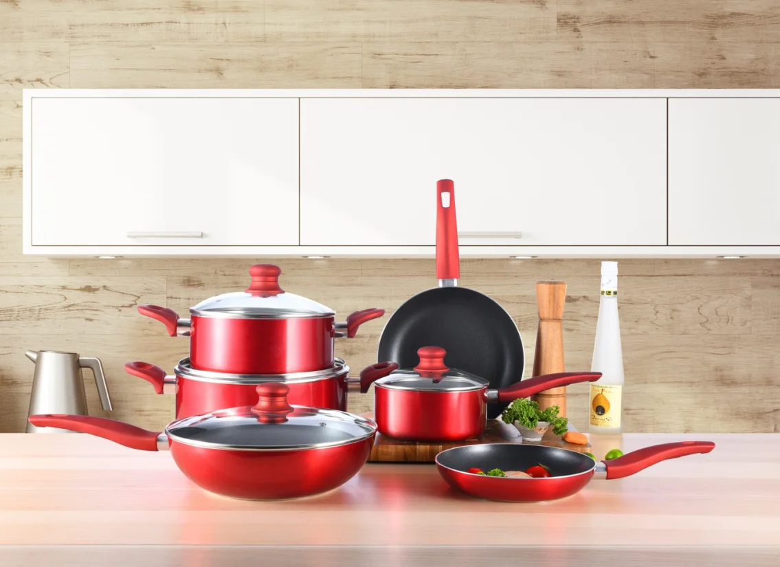 8pc Press Aluminum Marble Stone Coating Cookware Set Non Stick Buy