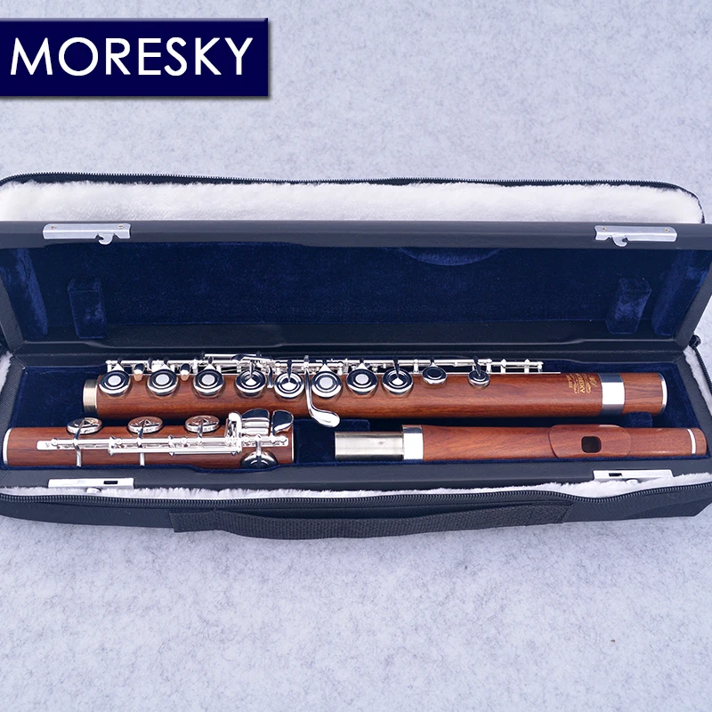 MORESKY 17 Hole Open Hole Flute in Silver Plated E Key