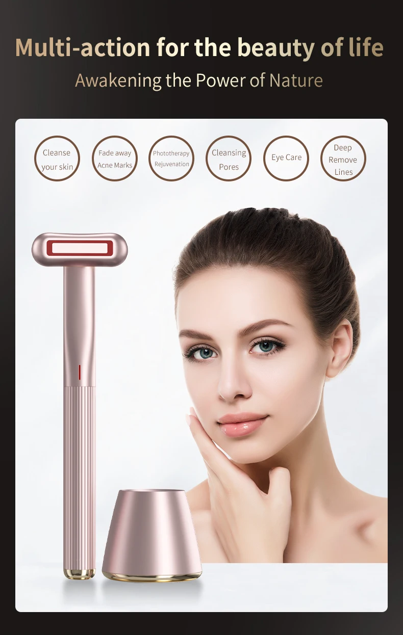 Beauty Care 360 Degree Rotation Advanced 4 In 1 Led Light Therapy Face Ems Facial Eye Beauty 