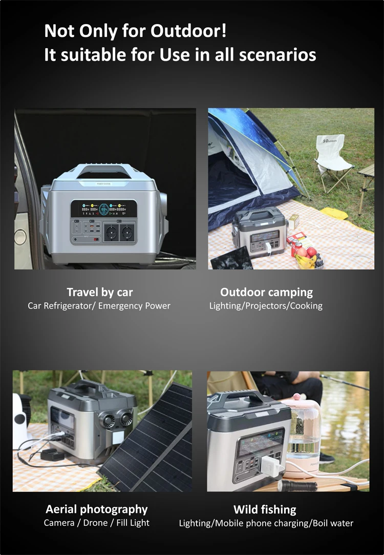 2000w Portable Power Station 110v 220v Lifepo4 Battery Solar Storage ...