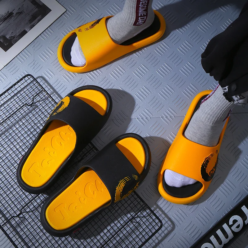 2024 Fashion Wholesale Custom Casual Flip Flop Rubber Flat Beach Home Indoor Unisex Pvc Print Slide Sandals Shoes Women Men