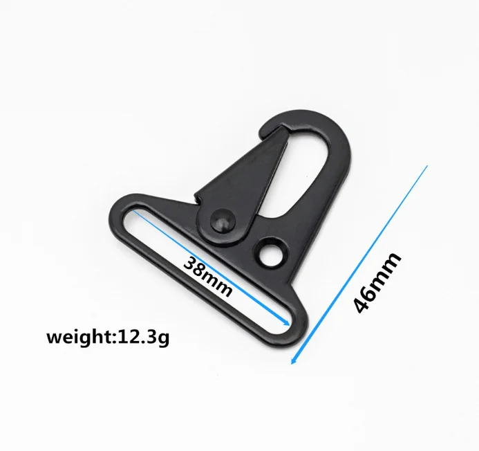 BT-Z025S Zinc Alloy 25mm Olecranon Clasp Matt Black Carabiner Hk Clip Swivel Snap Hook Hk Style