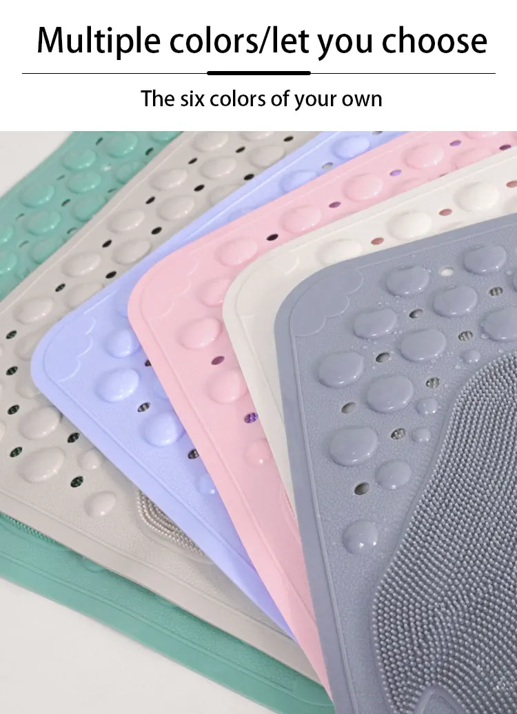 Custom Shape Thickened Absorbent Anti-slip Safety Bathtub Shower Mat Non Slip Bathmat Strong Suction Bath Mats supplier