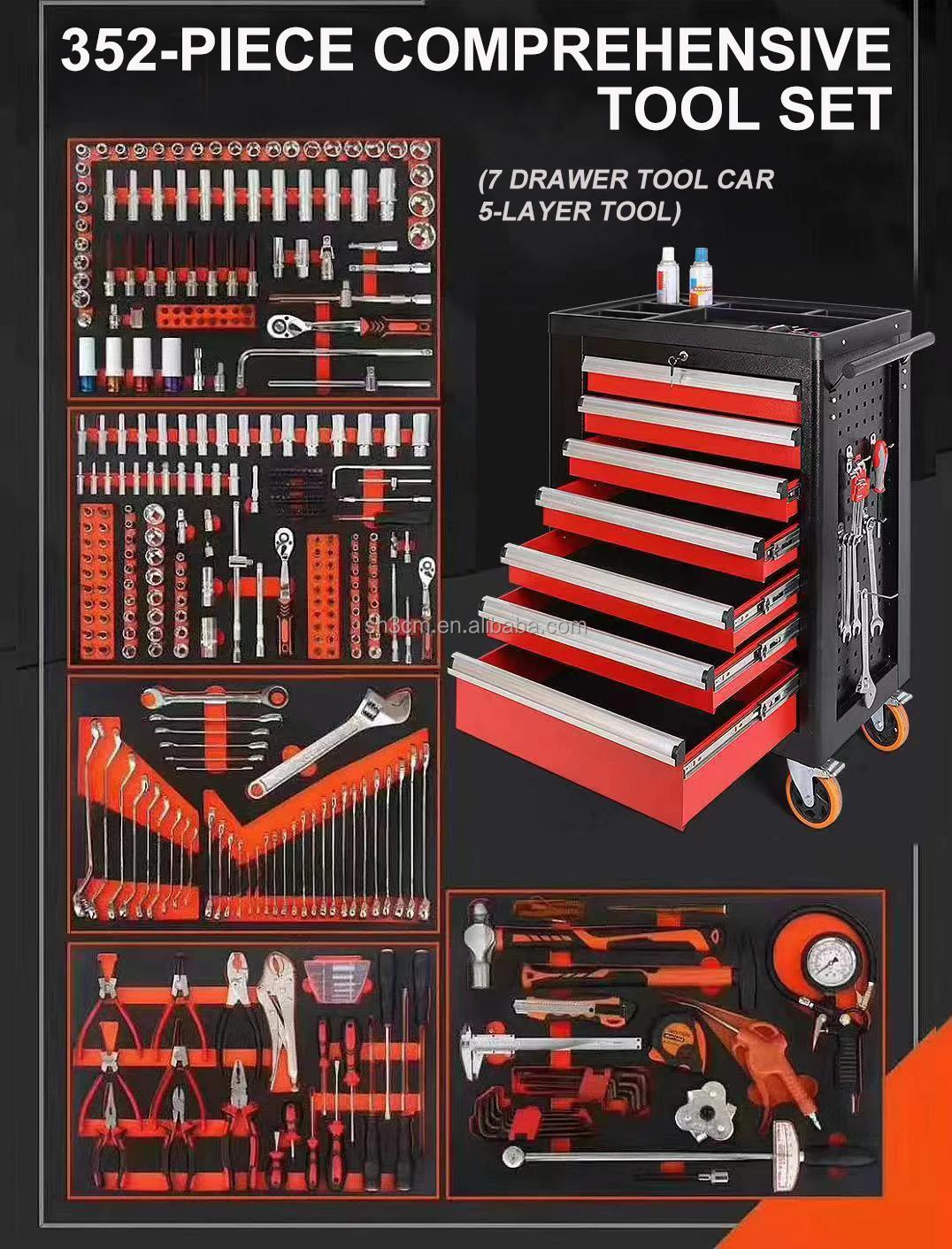 352pcs Tool Kit Car Repair Socket Set Hand Tool Sets Heavy Duty Tool