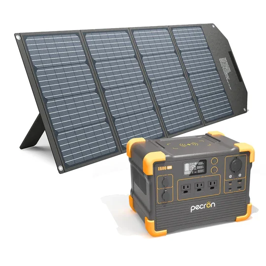PECRON 1200W E600LFP ソーラー発電機、LiFePO4 ポータブル電源、太陽