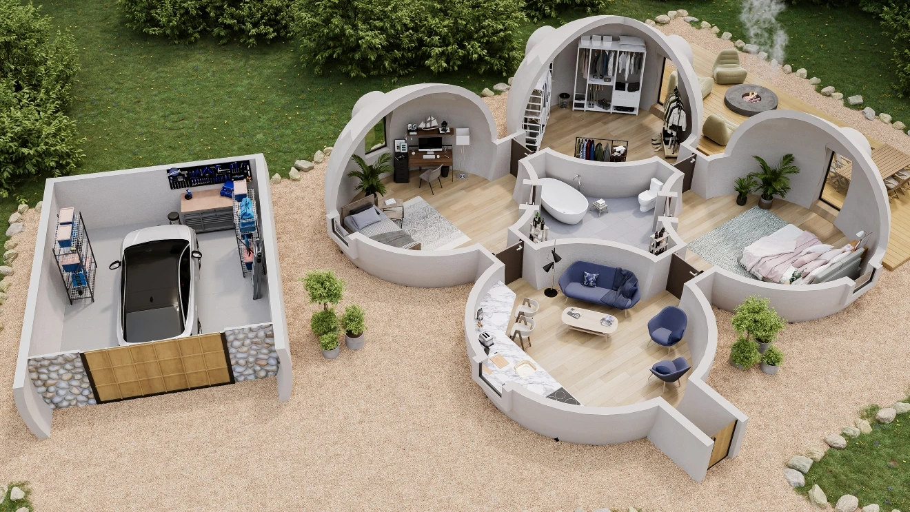 Modular Building Construction Dome Prefabricated Dome House EPS Homes Extended Expandable Container House ...