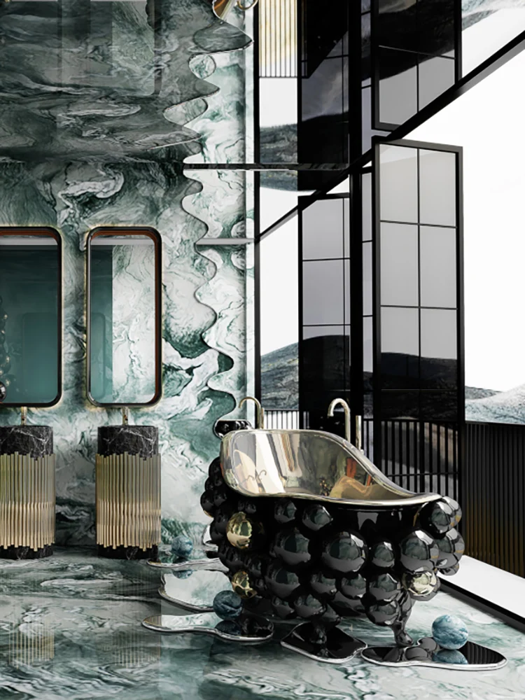 Portugal Modern Light Luxury Freestanding Bathtub Villa Large Stainless