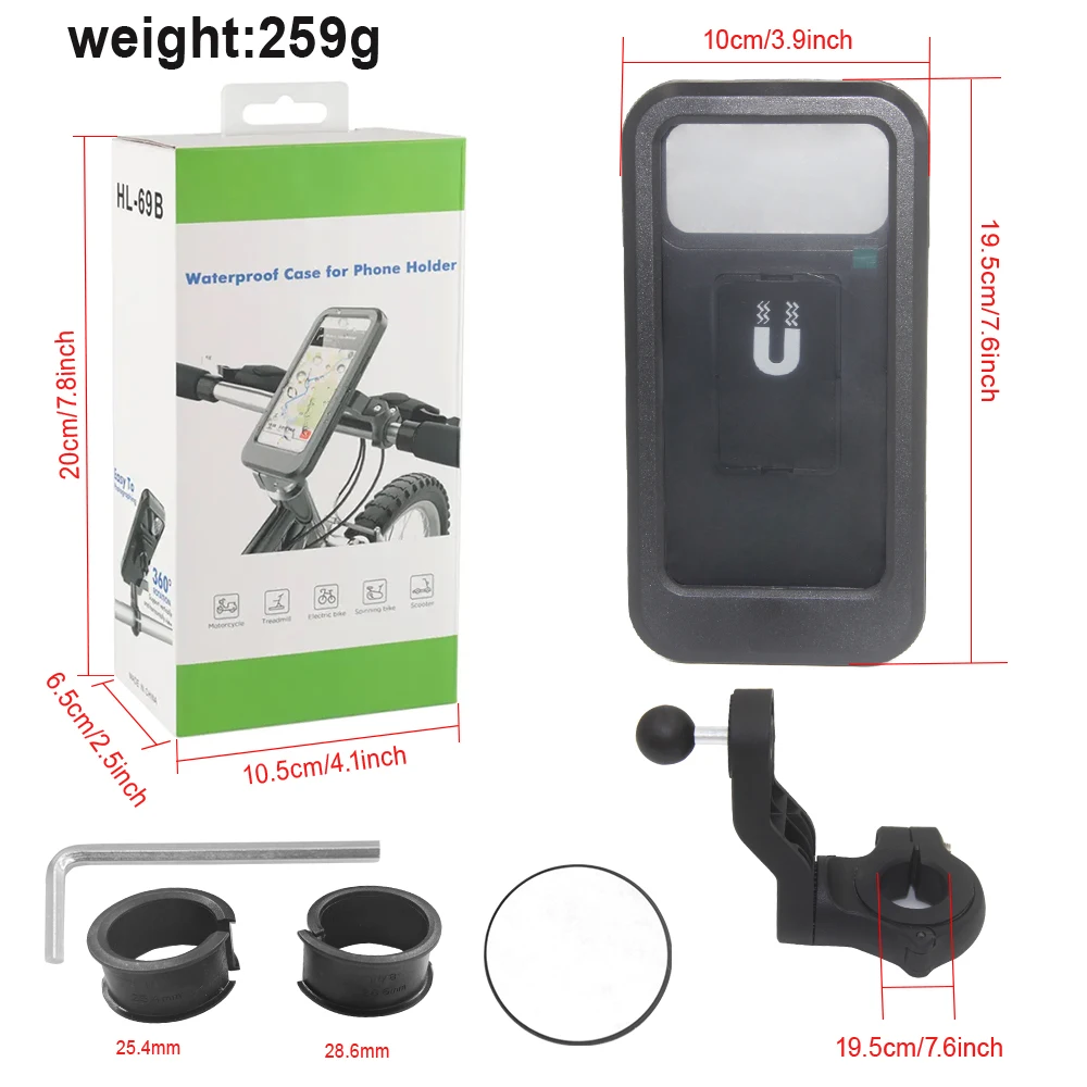 Universal 360 Degree Waterproof Bicycle Phone Holder Motorcycle Handlebar Cell Phone Support Mount Stand Clip