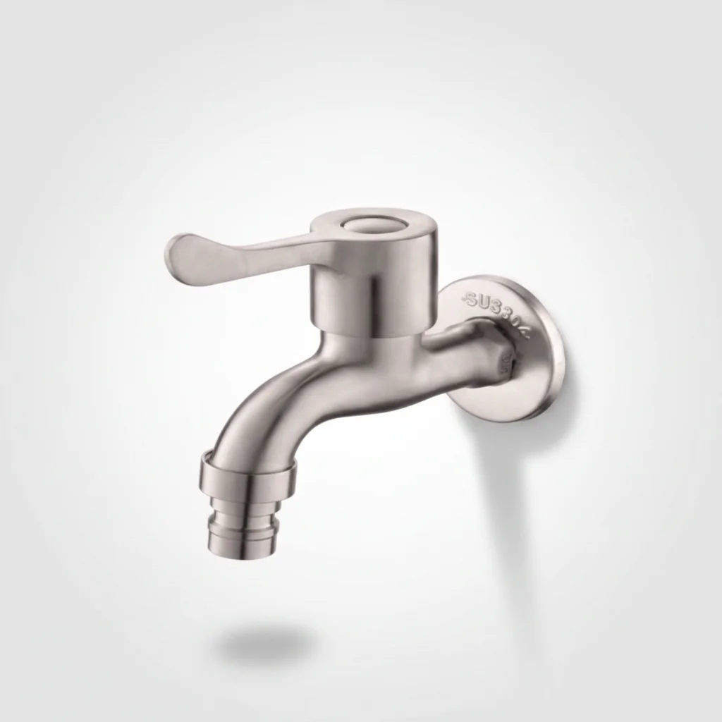 SS304 Waterfall Basin Faucet Brushed Finish Bathroom Sink Mixer Tap Single Handle Hot & Cold Water Tap for Washbasin