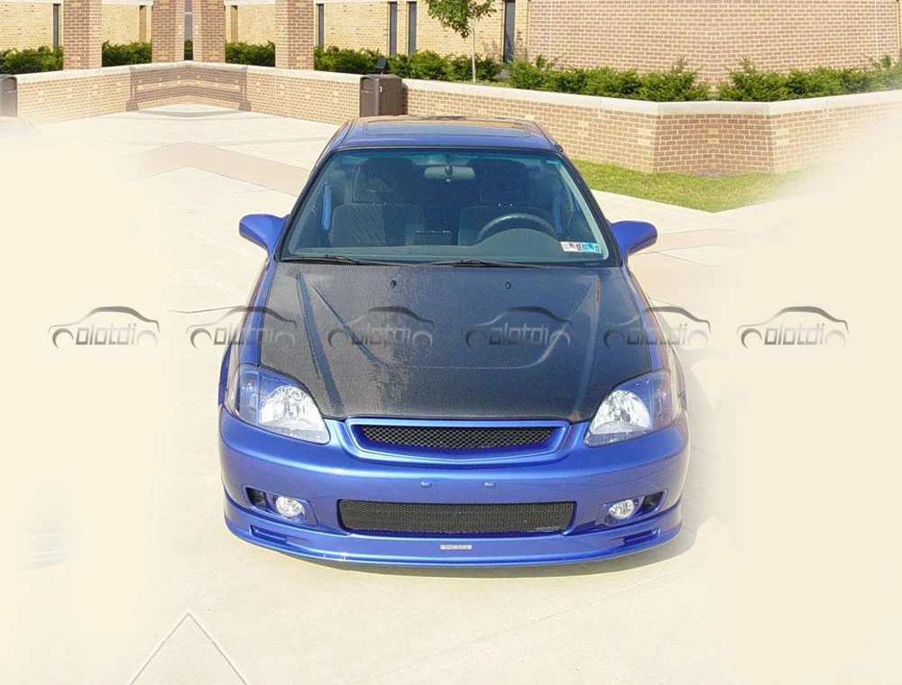 Zero Style Carbon Engine Hood Cover For Honda Civic Ek 6th Type