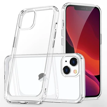 for iphone 13 12 pro max mini soft clear tpu acrylic phone case anti scratch transparent mobile cover