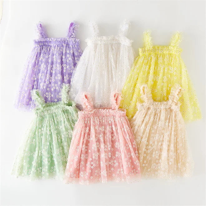 1pcs Private Label Rts Summer Infant Toddler Children Clothes Tulle ...