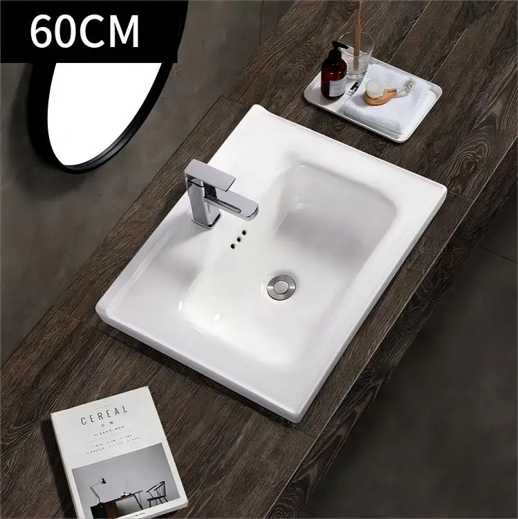 Factory Direct Sales Rectangle Sink Bathroom Vanity Ceramic Wash Basin Cabinet Basin