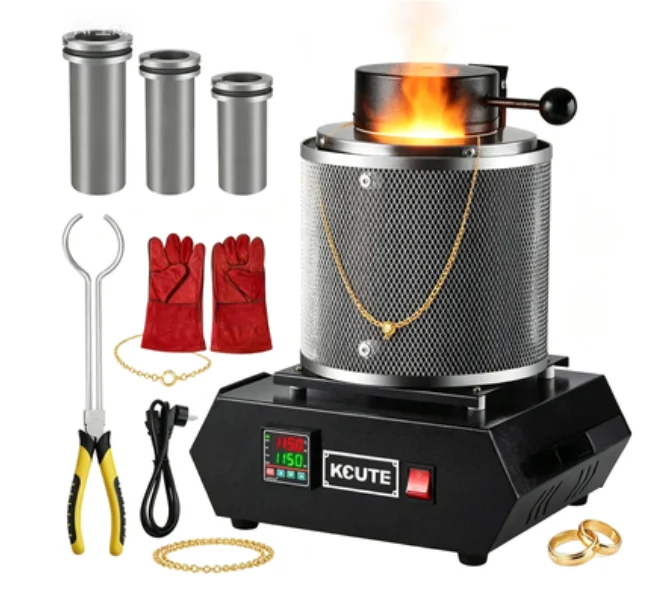 TEBAK Digital Electric Melting Metal Furnace, Electromagnetic Melting Equipment, Suitable for Melting Gold and Silver