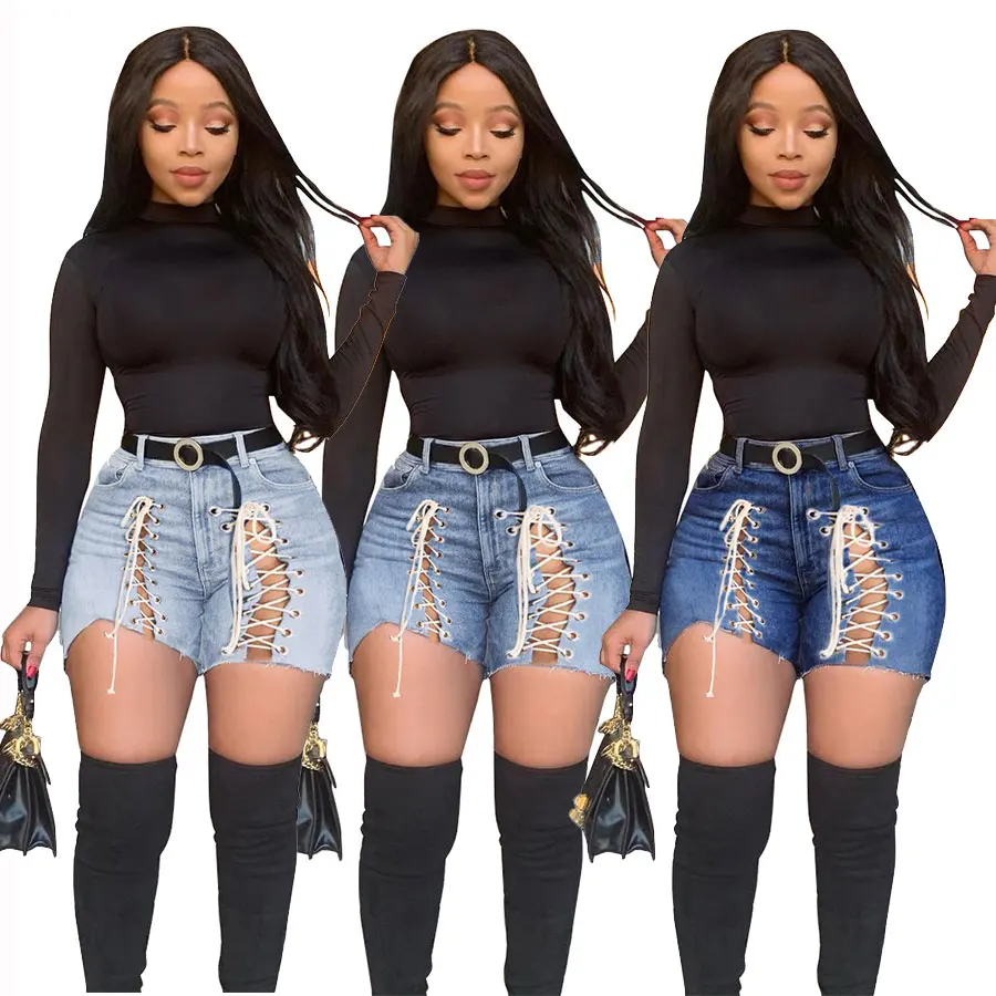 Color Pants Sexy Bandage Women Jeans 