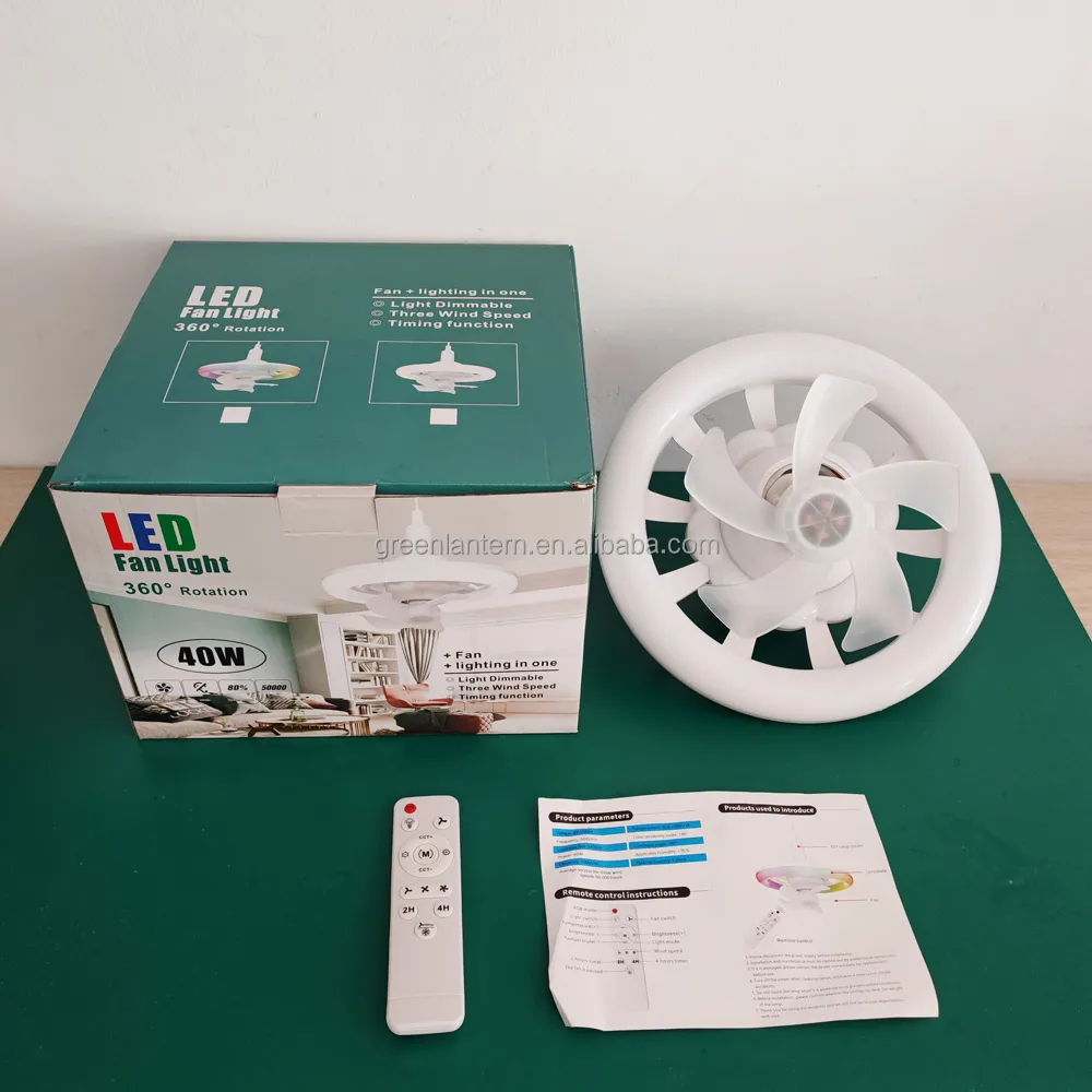 Modern Home LED Remote Control Decorative Ceiling Fan With Lights 5 ...