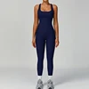 Camiseta sin mangas azul + Leggings