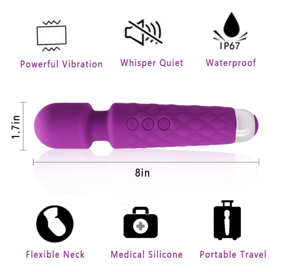 10 Vibrations Massaging Dual Head Massage Vibrator Av Wand