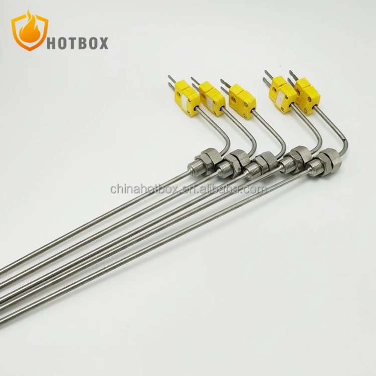 K Type Temperature Sensor Armoured Needle Type Thermocouple with Plug