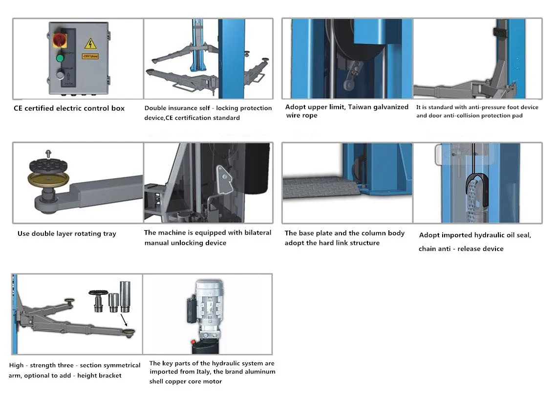 XP 4000 кг гаражное автомобильное подъемное оборудование, гидравлический двухстоечный автомобильный подъемник с сертификацией CE