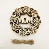 Wood color  Rose wreath*5pcs