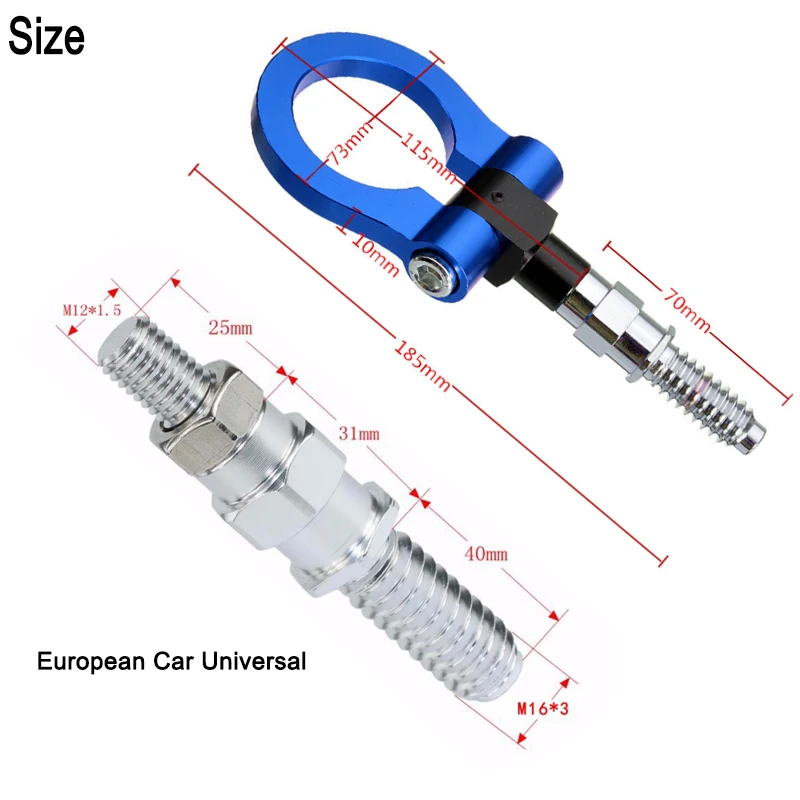 Jdm Universal European Sporty Racing Style Front Rear Tow Hook For