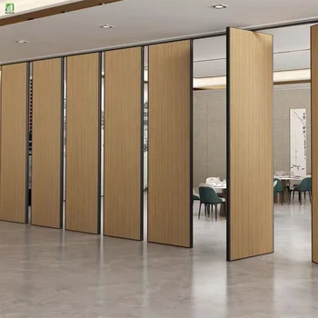 Aluminium Vertical Acoustic Sliding Door Partitions for Conference Room Classroom Movable Foldable Walls for School Hospital