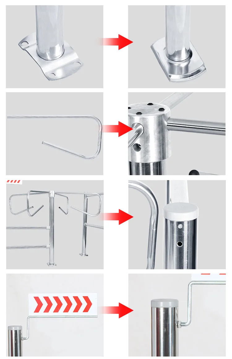 Supermarket Manual Half Height Turnstile Entrance Gate